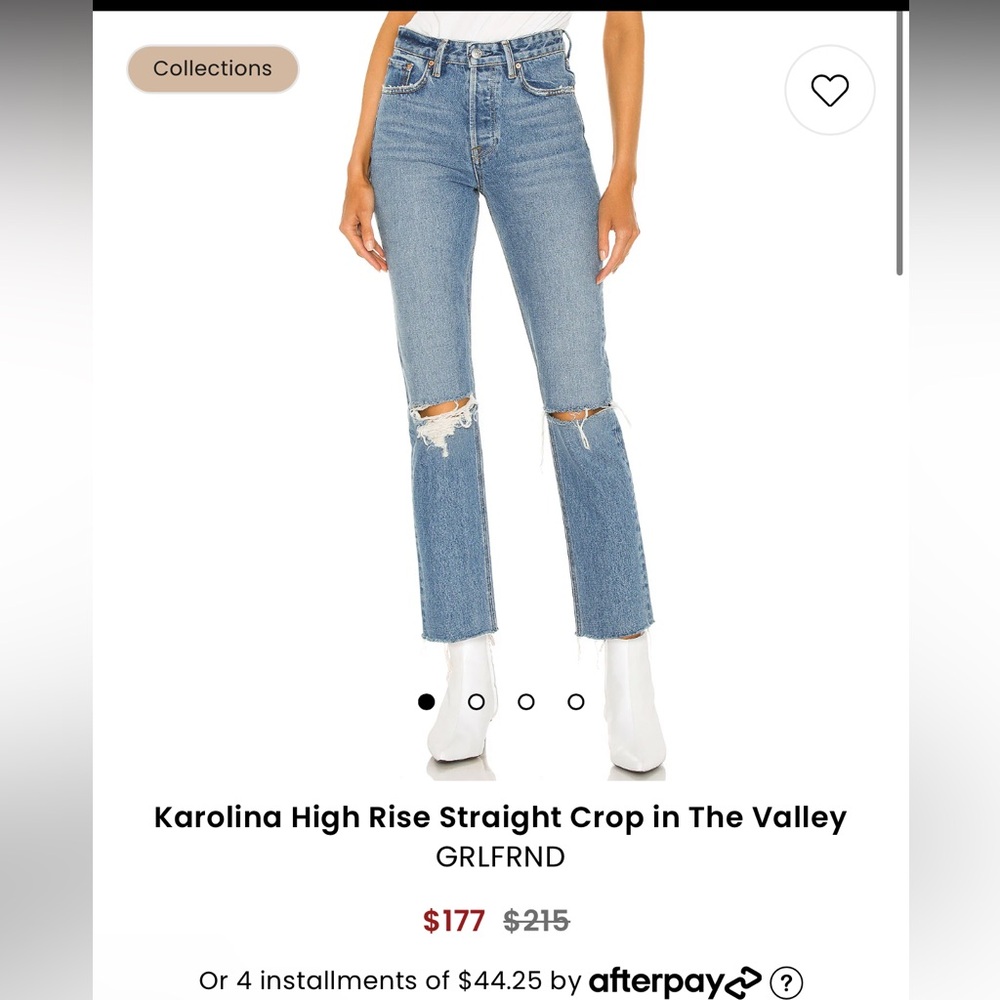 NEW W/ TAGS “The petite Carolina” GRLFRD DENIM “the high rise straight crop”